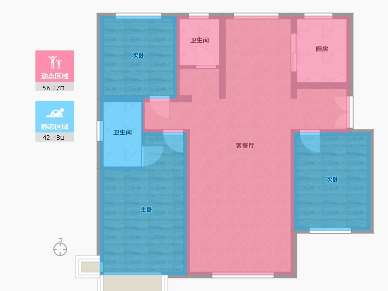 河北省-邯郸市-荣盛公园印象-103.00-户型库-动静分区