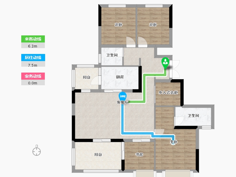 四川省-成都市-幸福桥TOD幸福拾光-111.65-户型库-动静线