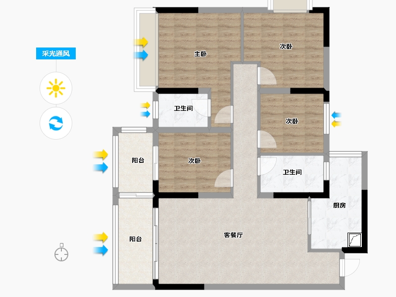 贵州省-黔西南布依族苗族自治州-中鼎万象城-106.80-户型库-采光通风