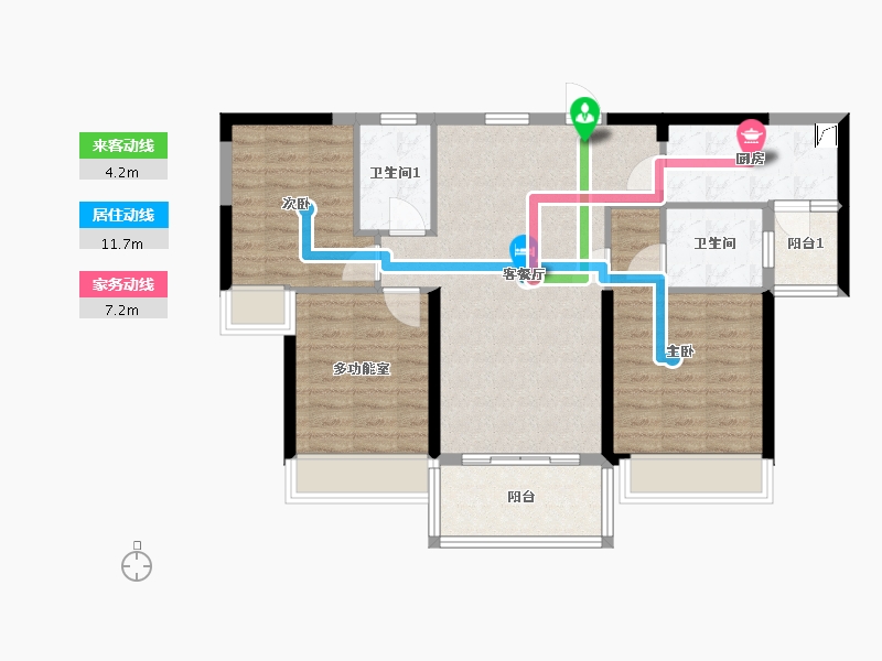 广西壮族自治区-桂林市-溪岸枫景-110.00-户型库-动静线