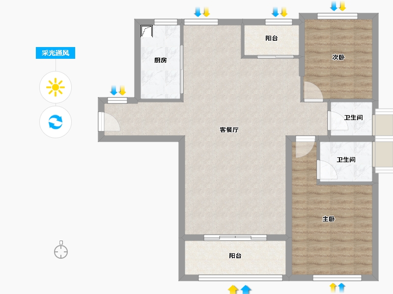 福建省-漳州市-漳发名都-110.00-户型库-采光通风