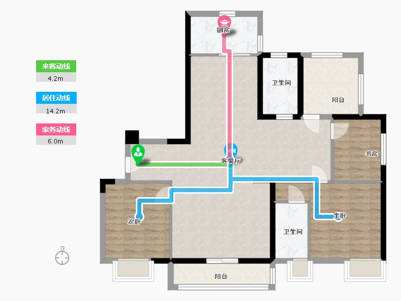 福建省-泉州市-泉港逸涛学府新城-104.00-户型库-动静线