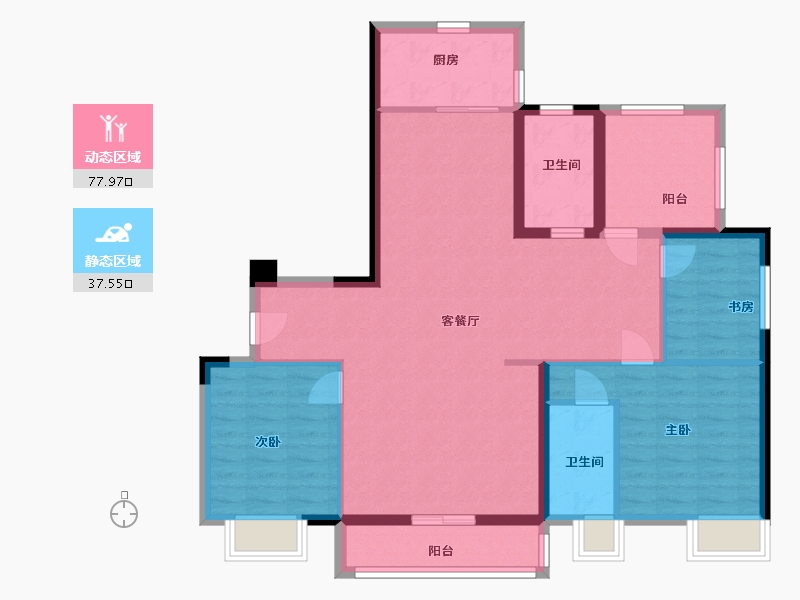 福建省-泉州市-泉港逸涛学府新城-104.00-户型库-动静分区