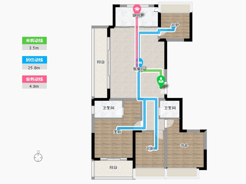 江苏省-常州市-时代·天悦-131.00-户型库-动静线