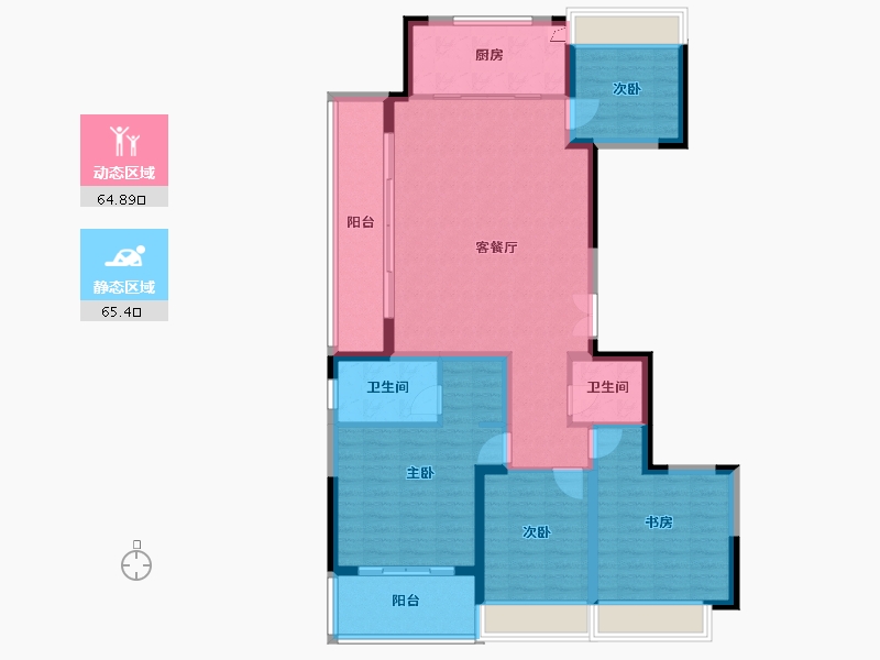 江苏省-常州市-时代·天悦-131.00-户型库-动静分区