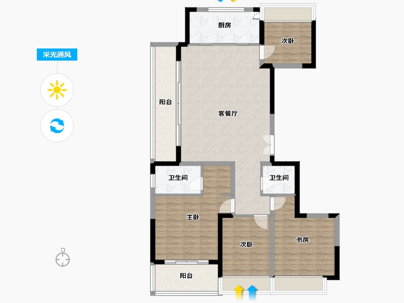 江苏省-常州市-时代·天悦-131.00-户型库-采光通风