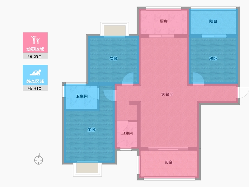 贵州省-黔西南布依族苗族自治州-锦绣南城-90.00-户型库-动静分区