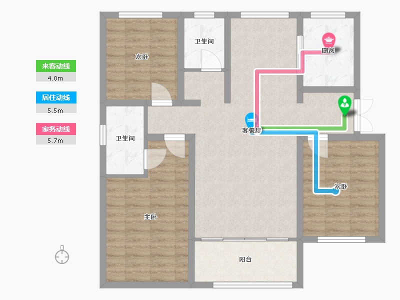 河北省-邯郸市-荣盛公园印象-102.00-户型库-动静线