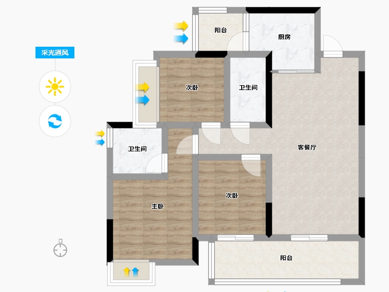 广西壮族自治区-桂林市-彰泰·春天里-99.00-户型库-采光通风