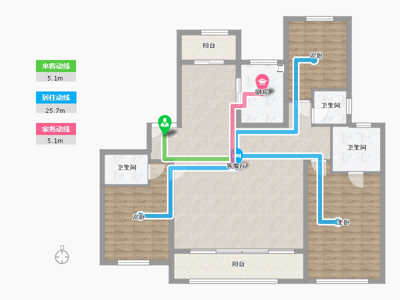 甘肃省-兰州市-兰石豪布斯卡瀚园-146.00-户型库-动静线