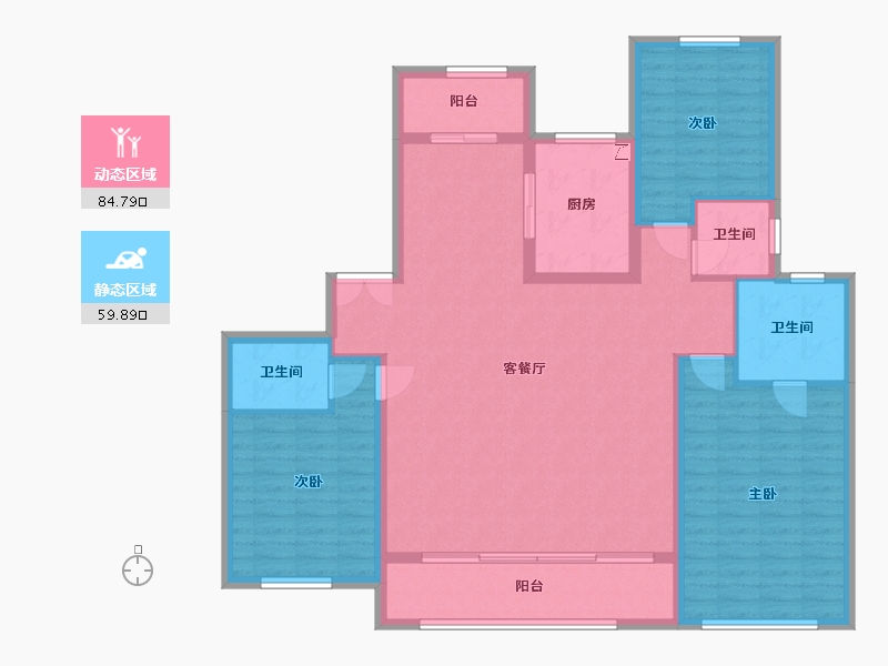 甘肃省-兰州市-兰石豪布斯卡瀚园-146.00-户型库-动静分区