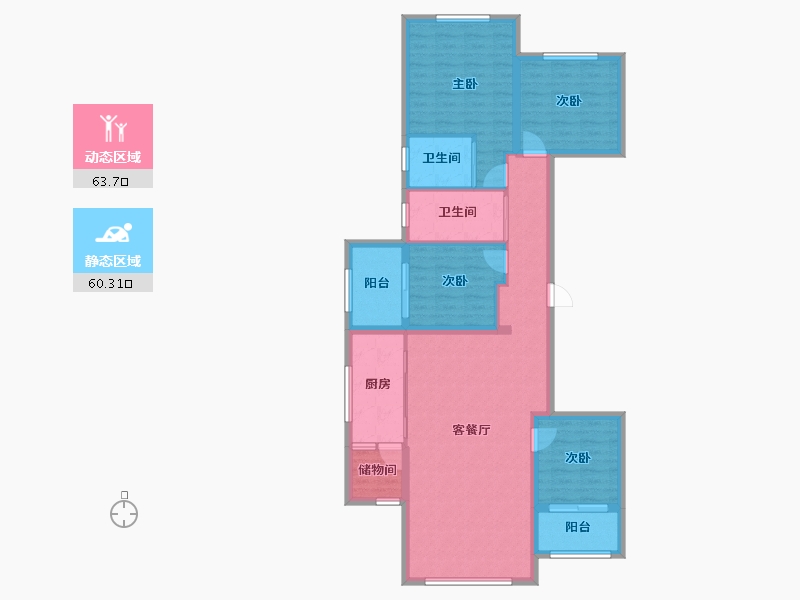 新疆维吾尔自治区-阿克苏地区-澜岸花园小区-140.00-户型库-动静分区