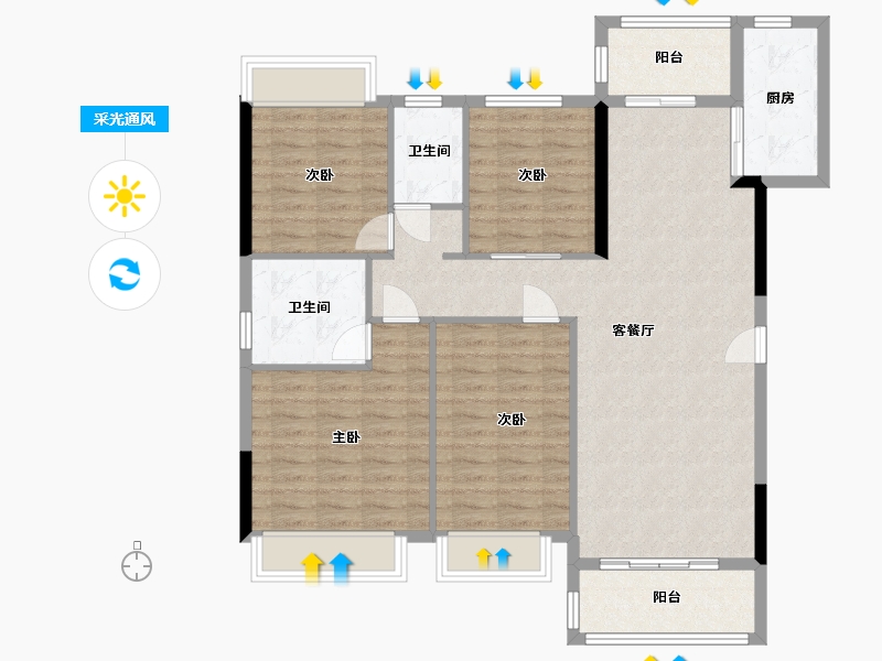 广东省-肇庆市-龙湖春天-99.00-户型库-采光通风