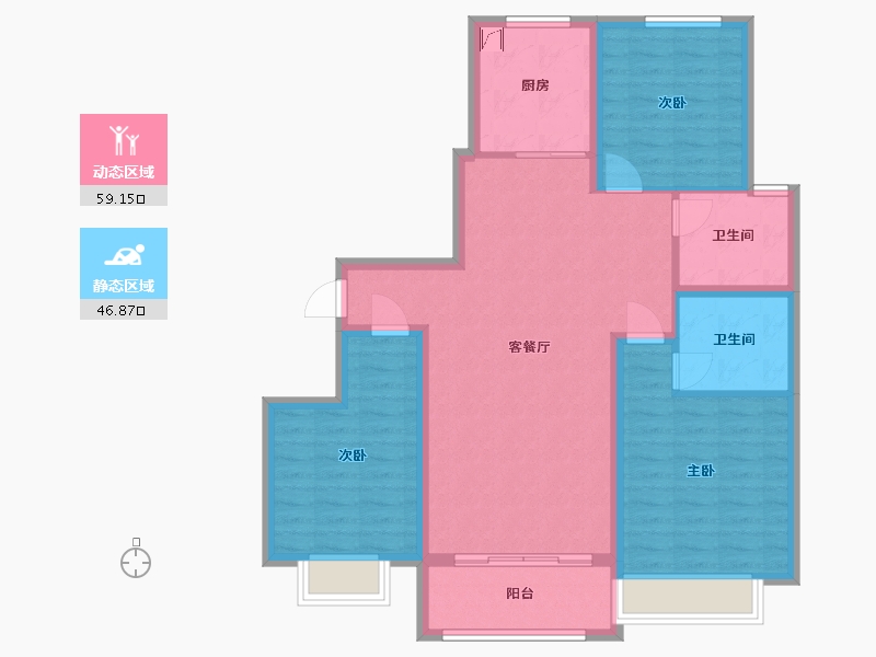 山东省-德州市-惠宁清华园-95.00-户型库-动静分区