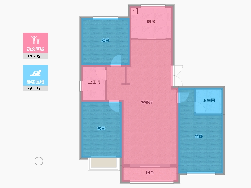 山西省-朔州市-金域中央-132.00-户型库-动静分区