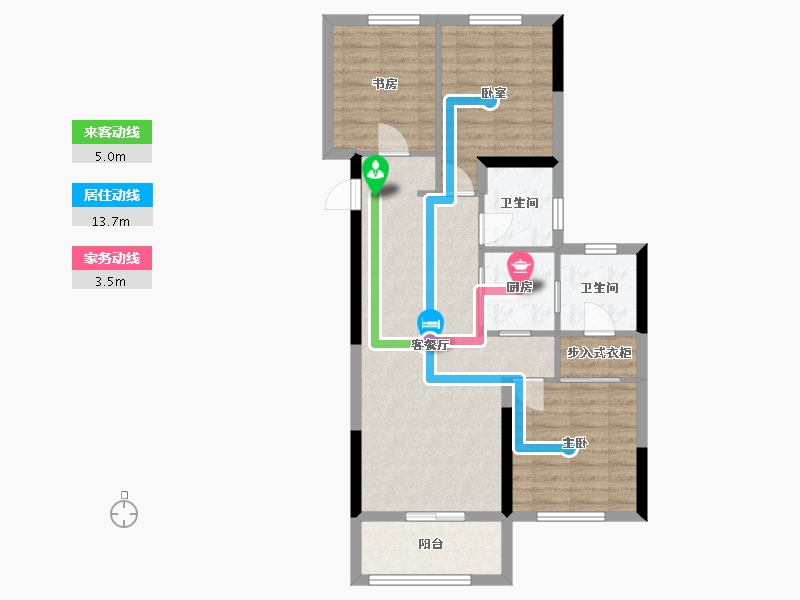 湖北省-武汉市-孔雀城-108.00-户型库-动静线