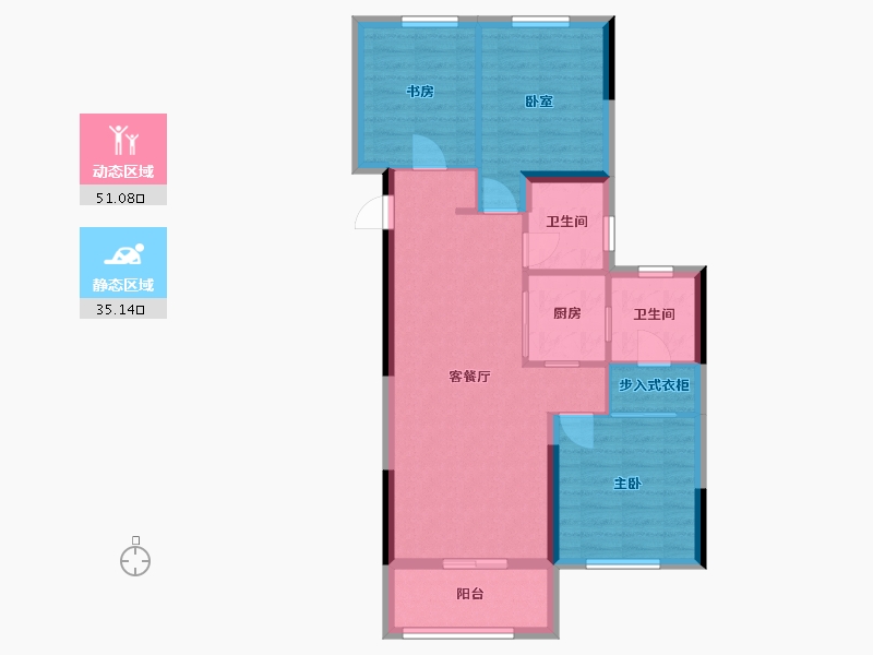 湖北省-武汉市-孔雀城-108.00-户型库-动静分区