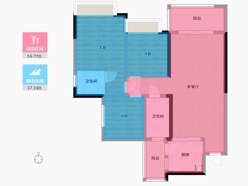 四川省-成都市-金都华庭-98.00-户型库-动静分区