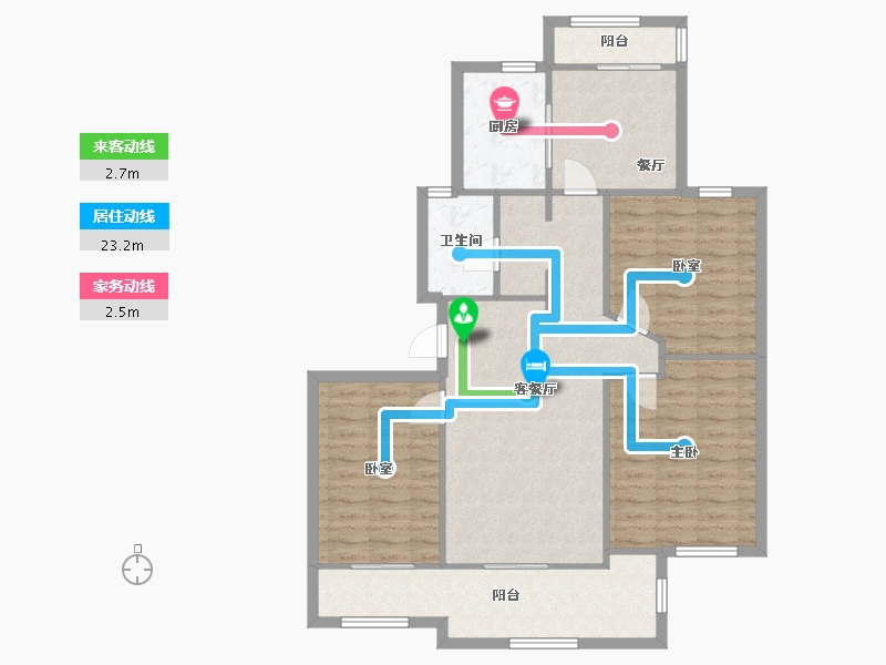 浙江省-杭州市-清水公寓-101.00-户型库-动静线