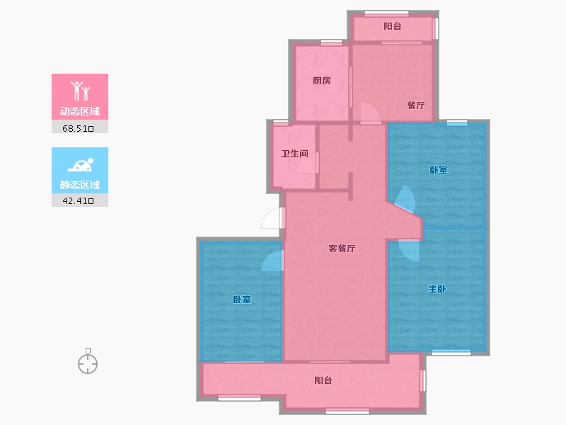 浙江省-杭州市-清水公寓-101.00-户型库-动静分区