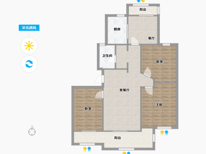 浙江省-杭州市-清水公寓-101.00-户型库-采光通风