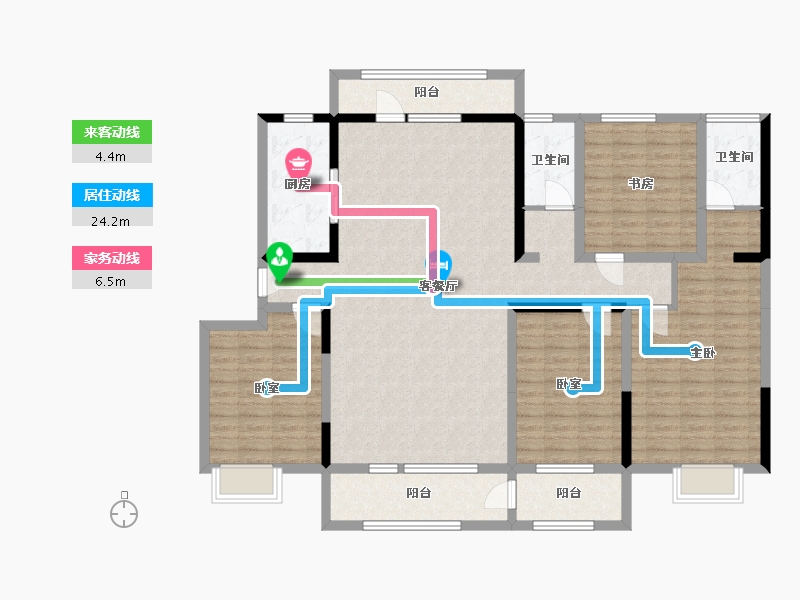 山东省-滨州市-香驰嘉苑-160.00-户型库-动静线