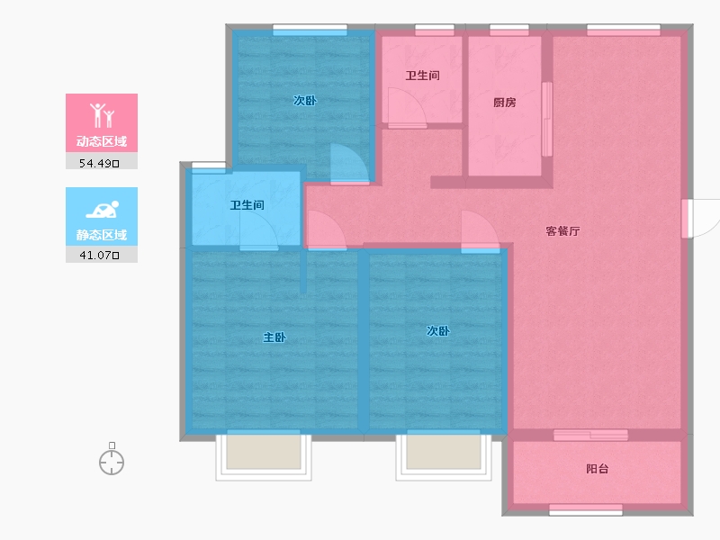 山东省-济南市-地平西棠观樾-85.00-户型库-动静分区