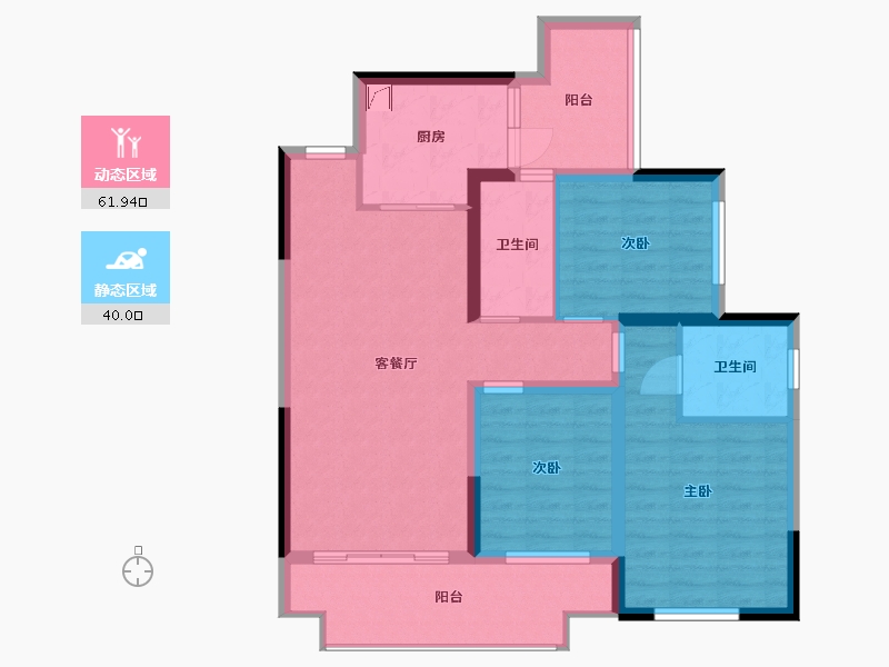 广西壮族自治区-桂林市-花样年麓湖国际社区-75.00-户型库-动静分区