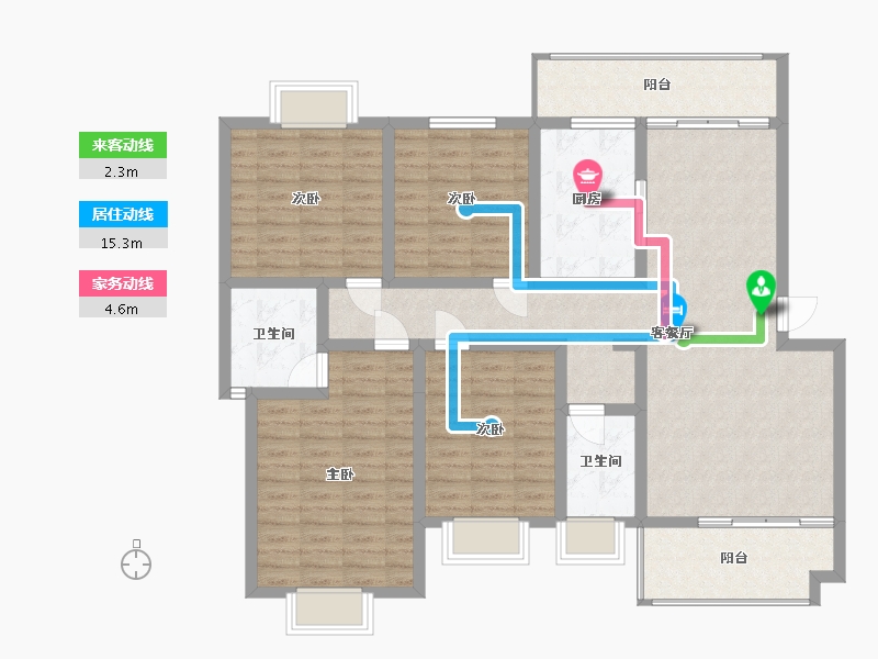 贵州省-黔东南苗族侗族自治州-剑河滨江花园-133.00-户型库-动静线