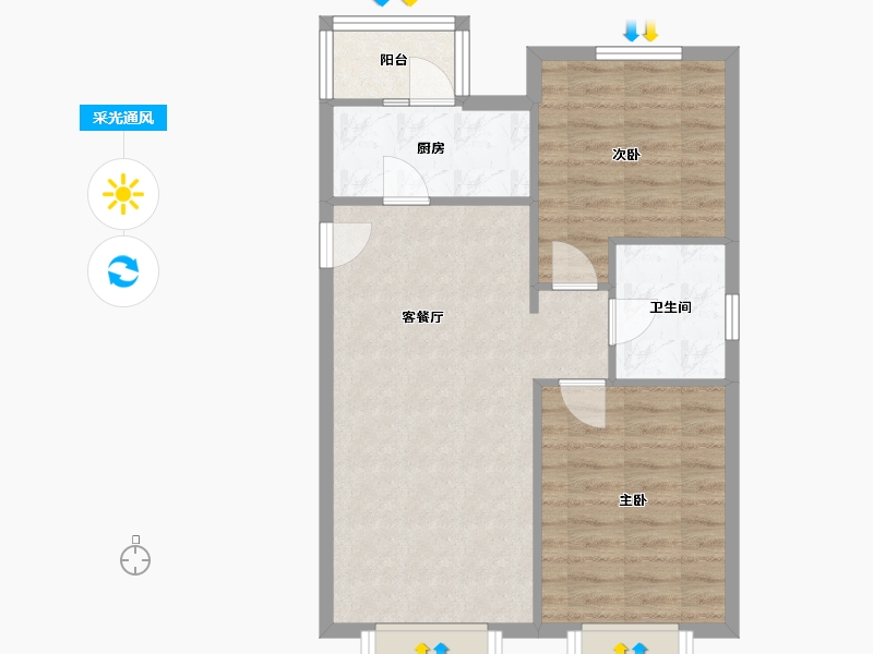 天津-天津市-德盈里-69.00-户型库-采光通风