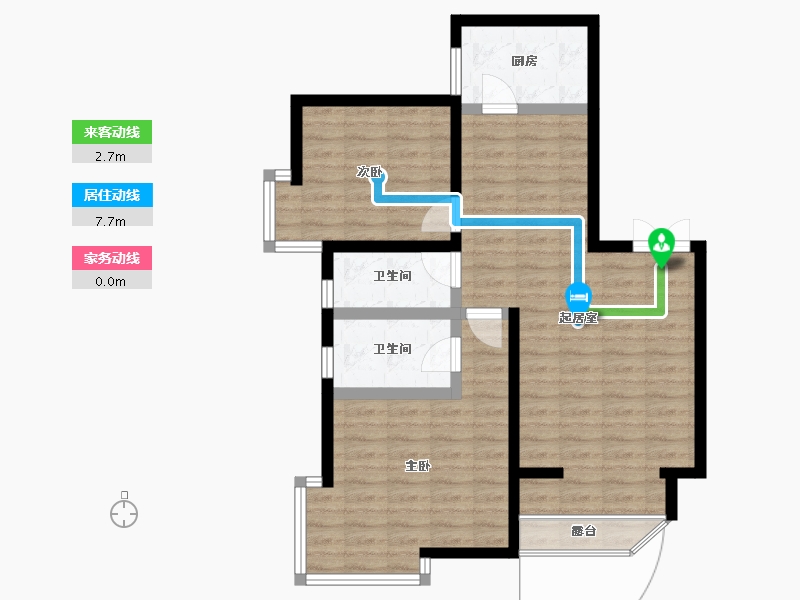 湖南省-长沙市-湘许嘉园-77.79-户型库-动静线