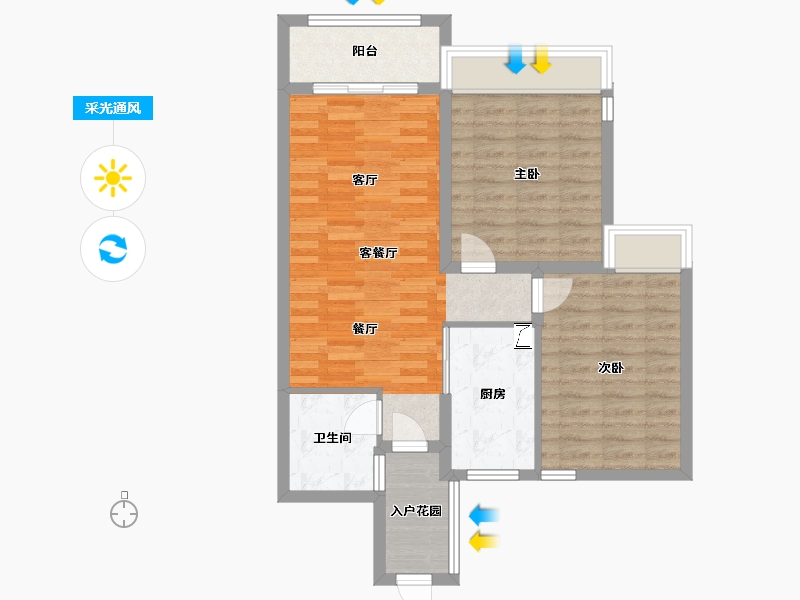 浙江省-台州市-天悦-76.00-户型库-采光通风