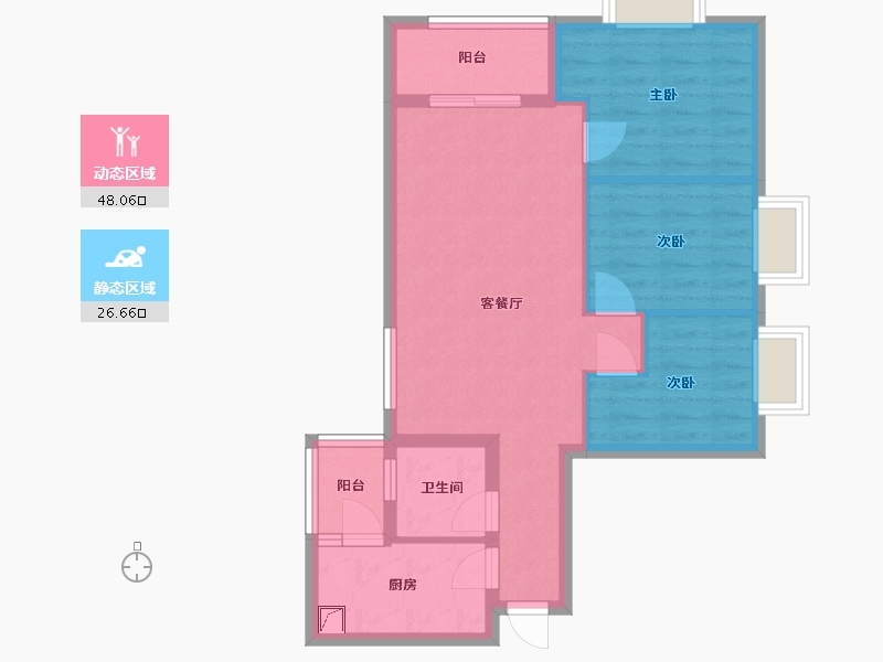 广东省-广州市-榕悦花园-66.54-户型库-动静分区