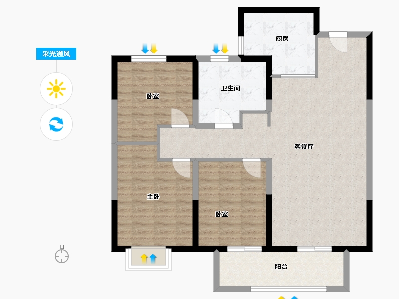 山东省-日照市-君悦府-81.00-户型库-采光通风