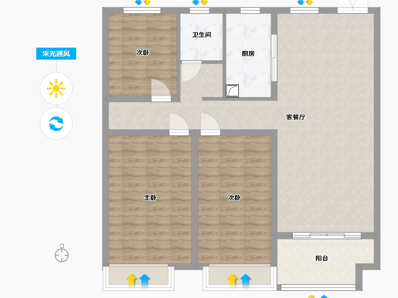 江苏省-连云港市-幸福时代广场-102.00-户型库-采光通风