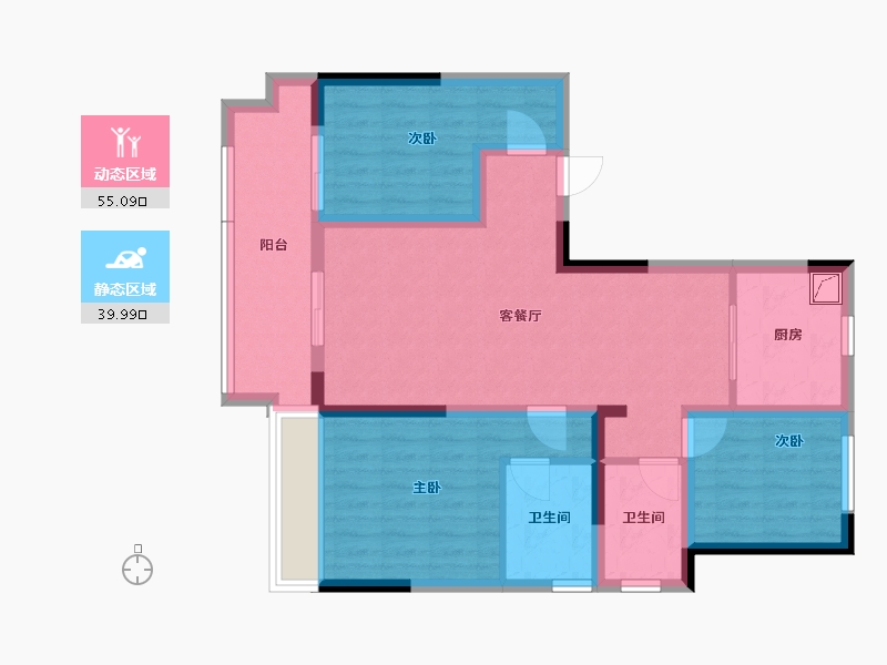 河南省-郑州市-正商书香华府-88.72-户型库-动静分区