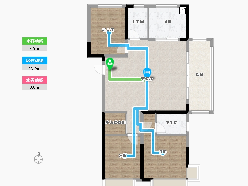 湖北省-荆州市-保利公园壹号-130.00-户型库-动静线