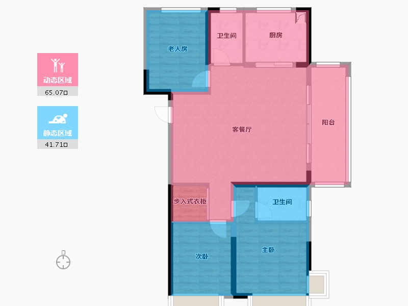 湖北省-荆州市-保利公园壹号-130.00-户型库-动静分区