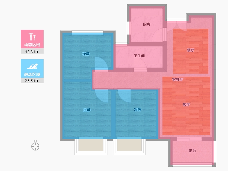 河南省-郑州市-永丰乐城-72.00-户型库-动静分区