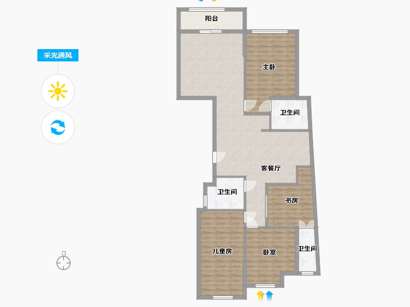 福建省-厦门市-禹州尊海-124.00-户型库-采光通风