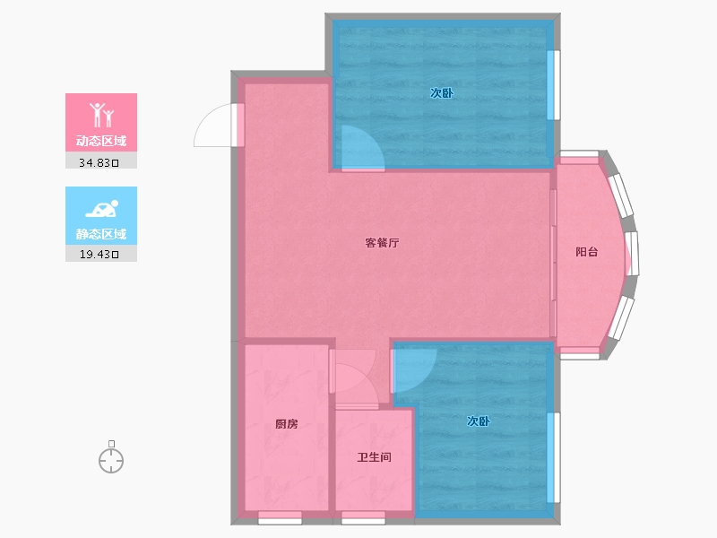 广东省-广州市-金碧花园-54.45-户型库-动静分区