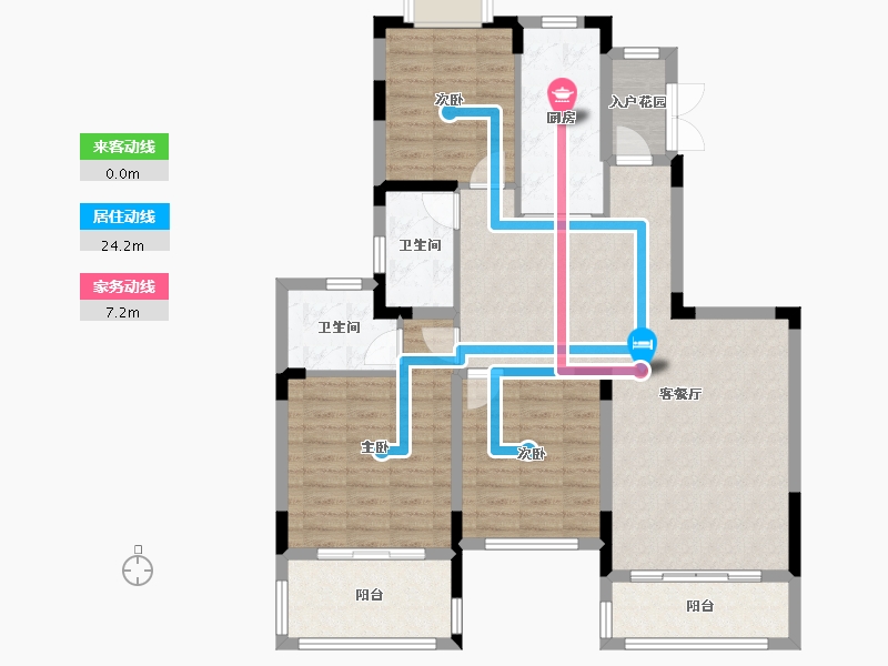 重庆-重庆市-万州恒大御景半岛-106.59-户型库-动静线