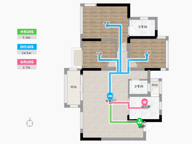 四川省-绵阳市-置信丽都花园城-80.00-户型库-动静线