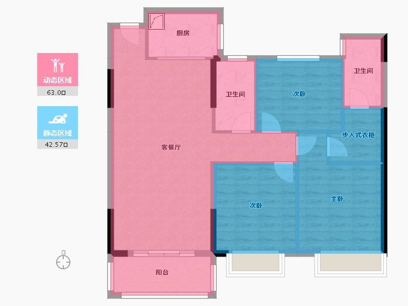 湖北省-荆门市-盛世东方-100.44-户型库-动静分区