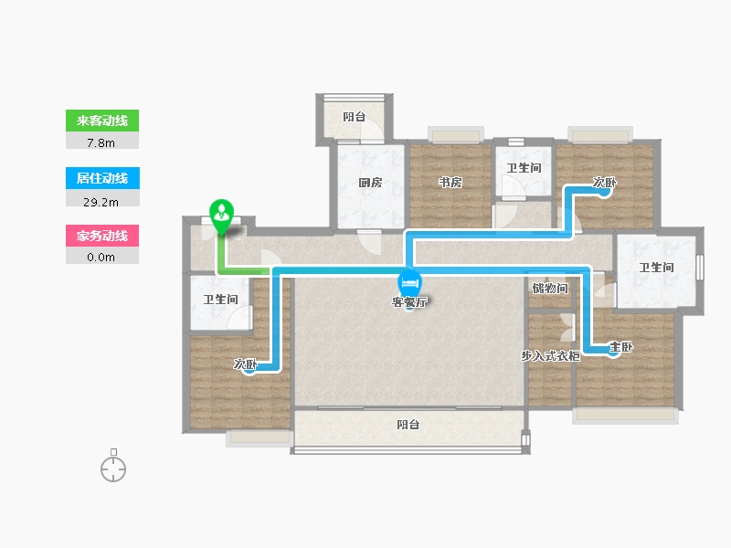 湖北省-武汉市-龙湖春江彼岸-129.00-户型库-动静线