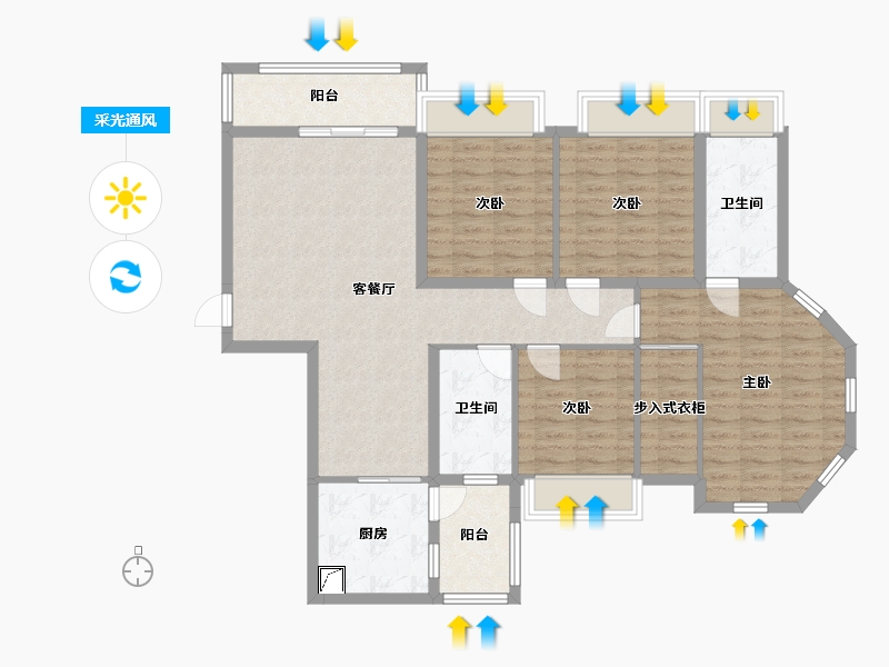 贵州省-黔西南布依族苗族自治州-河塘郡园-119.00-户型库-采光通风