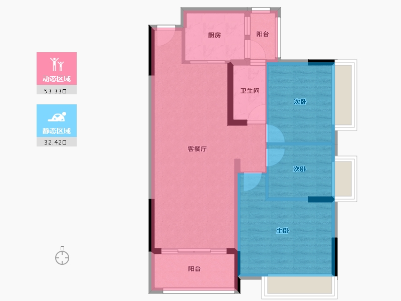 广东省-肇庆市-帝豪花园-80.71-户型库-动静分区