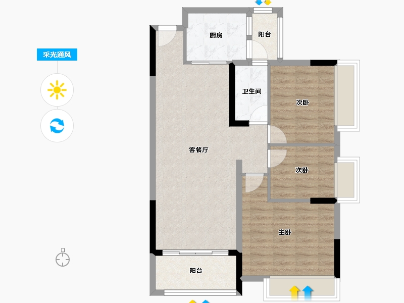 广东省-肇庆市-帝豪花园-80.71-户型库-采光通风