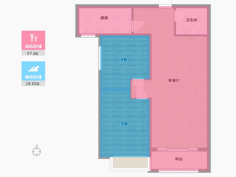 河北省-石家庄市-润江翡丽公馆-76.00-户型库-动静分区