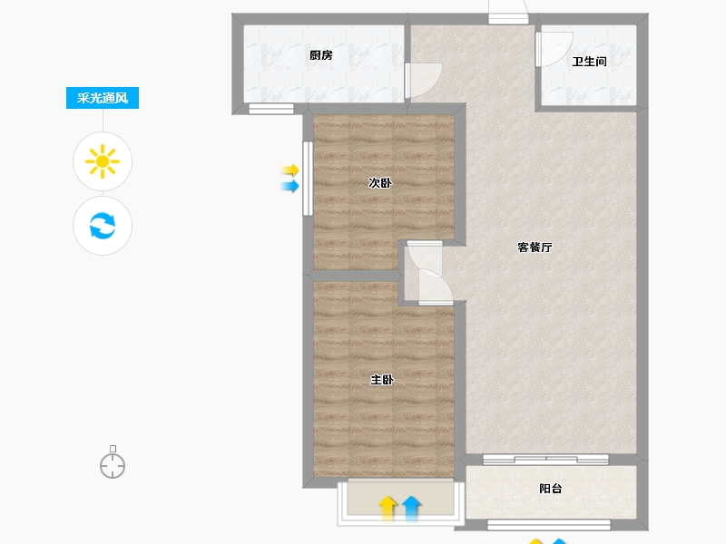 河北省-石家庄市-润江翡丽公馆-76.00-户型库-采光通风